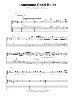 page one of Lonesome Road Blues (Guitar Tab (Single Guitar))