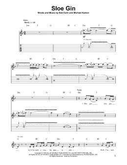page one of Sloe Gin (Guitar Tab (Single Guitar))