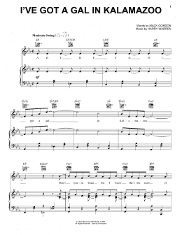 page one of I've Got A Gal In Kalamazoo (Piano, Vocal & Guitar Chords (Right-Hand Melody))