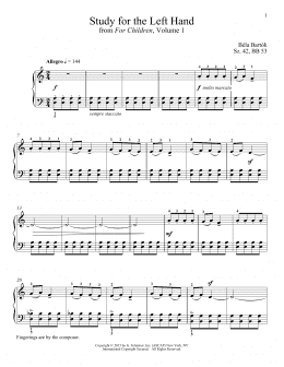 page one of Study For The Left Hand (Piano Solo)