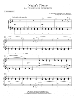page one of Nadia's Theme (Educational Piano)