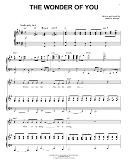 page one of The Wonder Of You (Piano & Vocal)