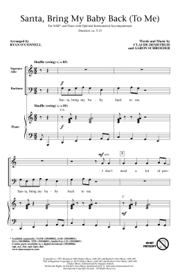 page one of Santa, Bring My Baby Back (To Me) (SAB Choir)