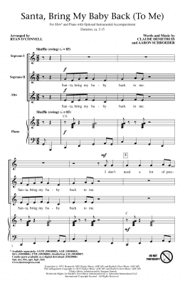 page one of Santa, Bring My Baby Back (To Me) (SSA Choir)