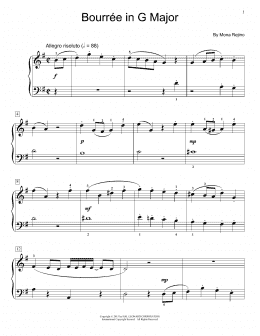 page one of Bourre In G Major (Educational Piano)