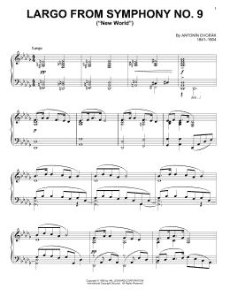 page one of Largo From Symphony No. 9 ("New World") (Piano Solo)