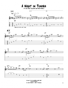 page one of A Night In Tunisia (Solo Guitar)