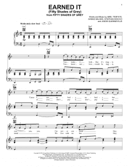 page one of Earned It (Fifty Shades Of Grey) (Piano, Vocal & Guitar Chords (Right-Hand Melody))