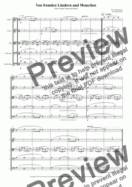 page one of Von fremden Landern und Menschen for String Orchestra