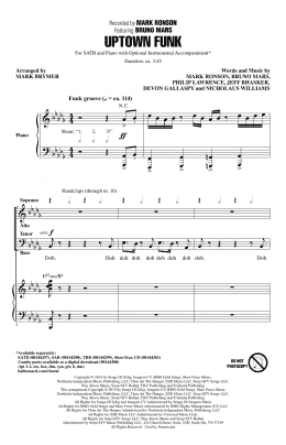 page one of Uptown Funk (feat. Bruno Mars) (arr. Mark Brymer) (SATB Choir)