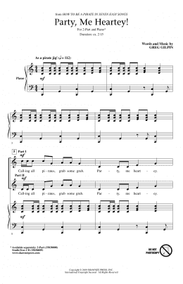 page one of Party, Me Heartey (2-Part Choir)