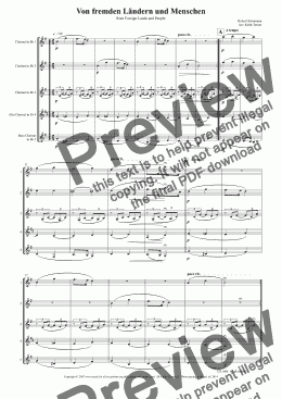 page one of Von Fremden Landern und Menschen for Clarinet Choir