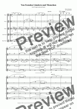 page one of Von Fremden Landern und  Menschen for Flute Choir