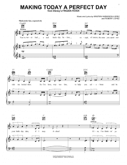 page one of Making Today A Perfect Day (from Frozen Fever) (Piano, Vocal & Guitar Chords (Right-Hand Melody))