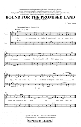 page one of Bound For The Promised Land (TTBB Choir)