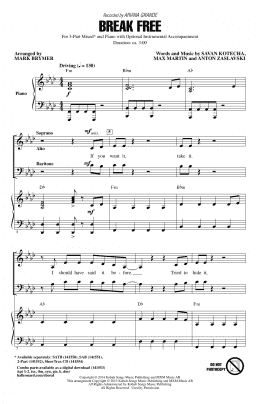 page one of Break Free (3-Part Mixed Choir)