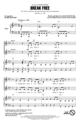 page one of Break Free (2-Part Choir)