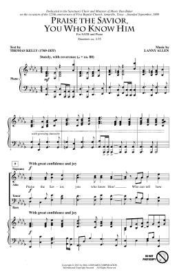 page one of Praise The Savior, You Who Know Him (SATB Choir)