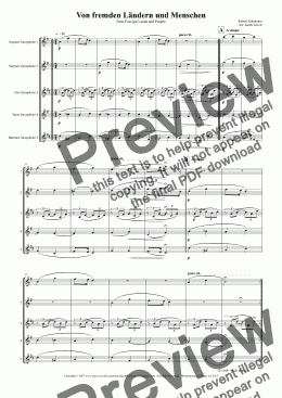 page one of Von fremden Landern und Menschen for Saxophone Quintet
