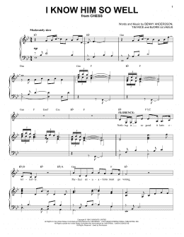page one of I Know Him So Well (from Chess) (Piano & Vocal)