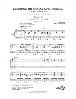 page one of Beautiful: The Carole King Musical (Choral Selections) (arr. Roger Emerson) (SATB Choir)
