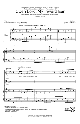 page one of Open Lord, My Inward Ear (SATB Choir)