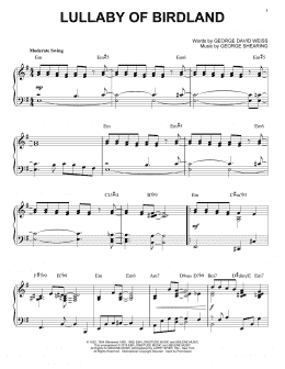 page one of Lullaby Of Birdland [Jazz version] (arr. Brent Edstrom) (Piano Solo)