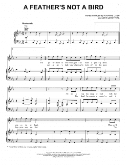 page one of A Feather's Not A Bird (Piano, Vocal & Guitar Chords (Right-Hand Melody))