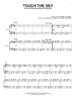 page one of Touch The Sky (From Brave) (Piano Duet)
