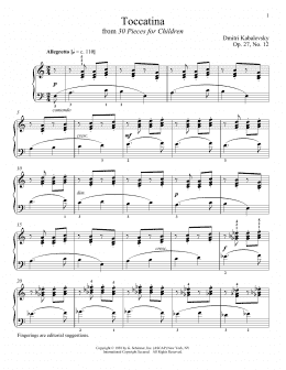 page one of Toccatina (Piano Solo)