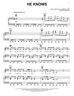 page one of He Knows (Piano, Vocal & Guitar Chords (Right-Hand Melody))