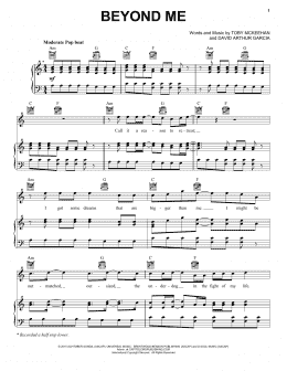 page one of Beyond Me (Piano, Vocal & Guitar Chords (Right-Hand Melody))