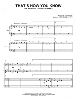 page one of That's How You Know (from Enchanted) (Piano Duet)