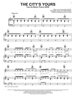 page one of The City's Yours (Piano, Vocal & Guitar Chords (Right-Hand Melody))
