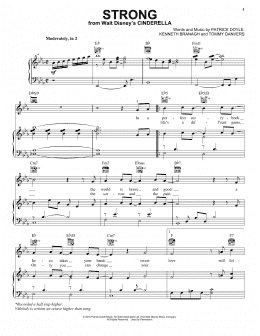 page one of Strong (from the Motion Picture Cinderella) (Piano, Vocal & Guitar Chords (Right-Hand Melody))