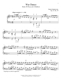 page one of War Dance (Piano Solo)