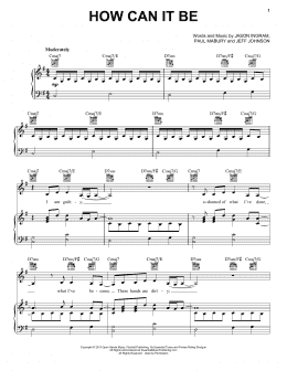 page one of How Can It Be? (Piano, Vocal & Guitar Chords (Right-Hand Melody))