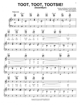 page one of Toot, Toot, Tootsie! (Good-bye!) (Piano, Vocal & Guitar Chords (Right-Hand Melody))
