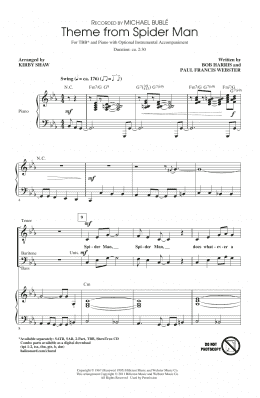 page one of Theme From Spider-Man (arr. Kirby Shaw) (TBB Choir)