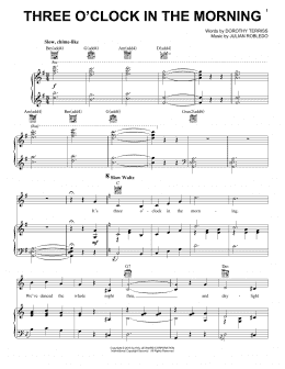 page one of Three O'Clock In The Morning (Piano, Vocal & Guitar Chords (Right-Hand Melody))