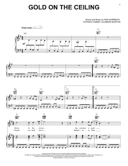 page one of Gold On The Ceiling (Piano, Vocal & Guitar Chords (Right-Hand Melody))