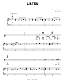 page one of Listen (Piano, Vocal & Guitar Chords (Right-Hand Melody))