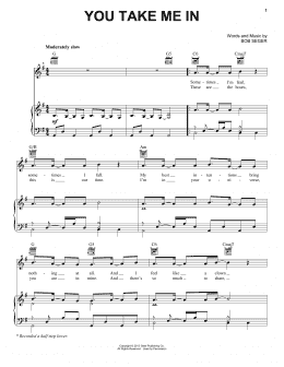 page one of You Take Me In (Piano, Vocal & Guitar Chords (Right-Hand Melody))