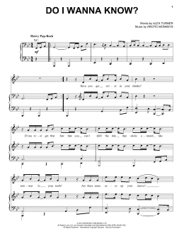 page one of Do I Wanna Know? (Piano, Vocal & Guitar Chords (Right-Hand Melody))