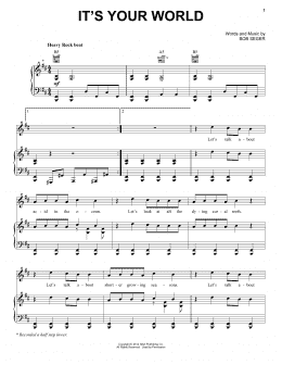 page one of It's Your World (Piano, Vocal & Guitar Chords (Right-Hand Melody))