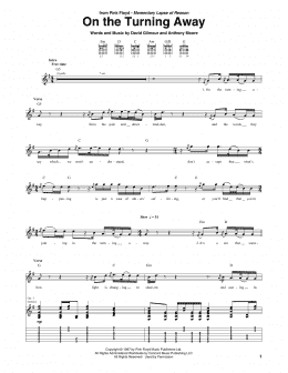 page one of On The Turning Away (Guitar Tab)