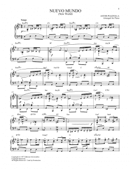 page one of Nuevo Mundo (Piano Solo)