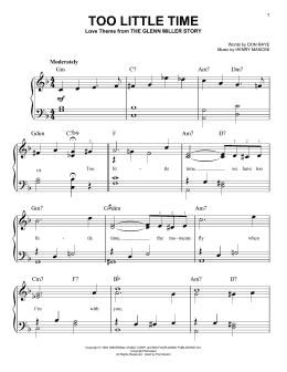 page one of Too Little Time (Very Easy Piano)