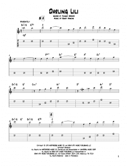 page one of Darling Lili (Solo Guitar Tab)