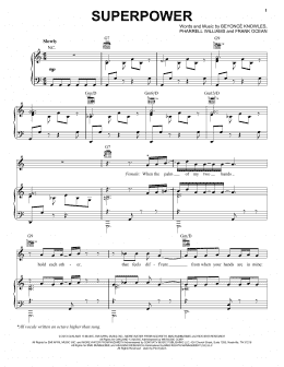 page one of Superpower (Piano, Vocal & Guitar Chords (Right-Hand Melody))